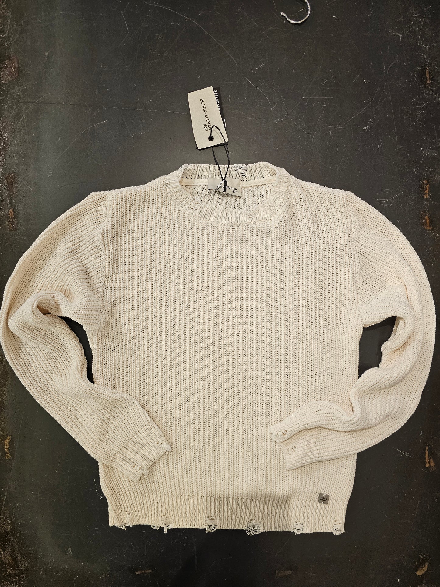 MAGLIA COTONE BIANCO ROTTURE