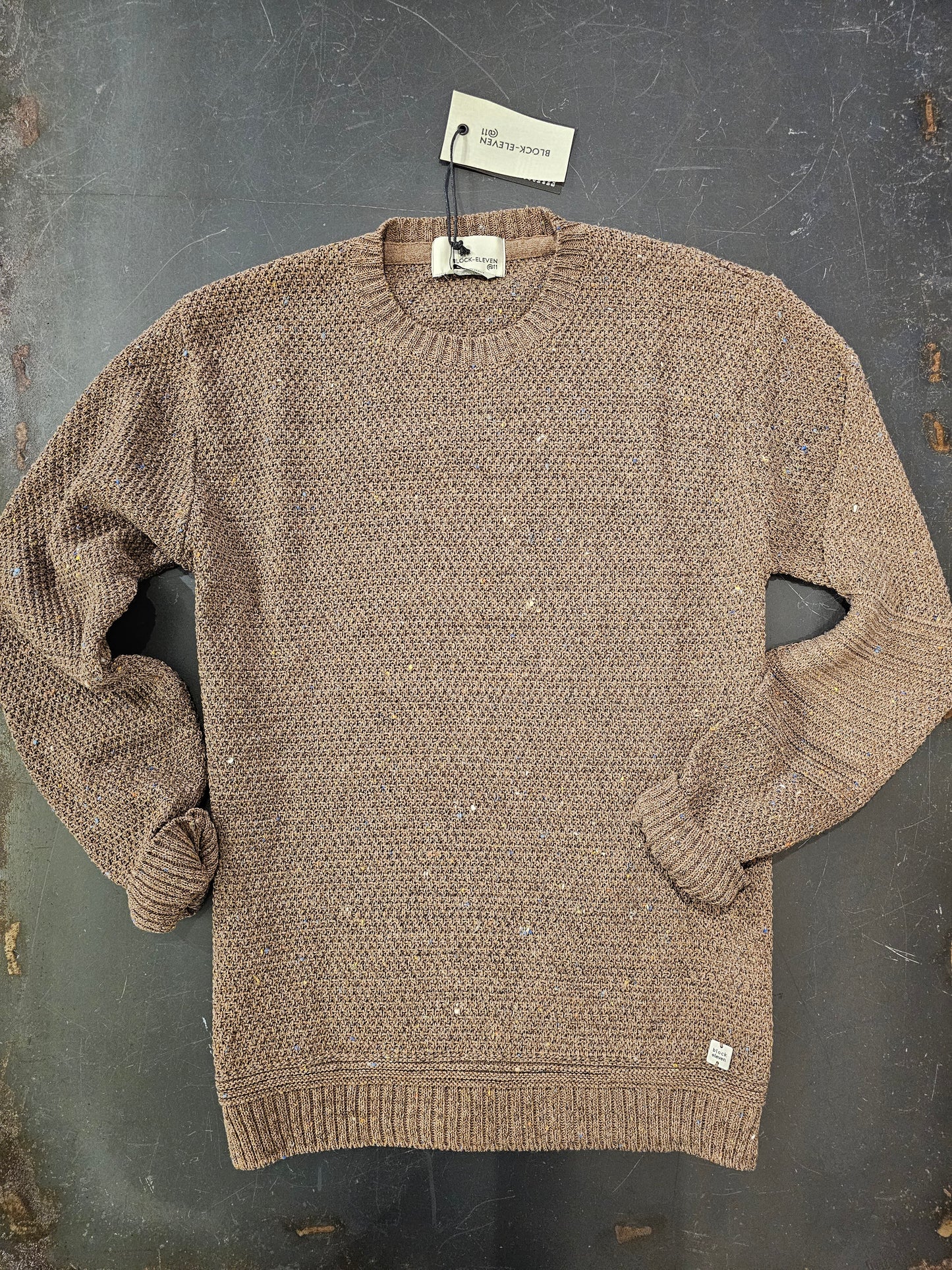 MAGLIA TABACCO CHICCO RISO PUNTINATO