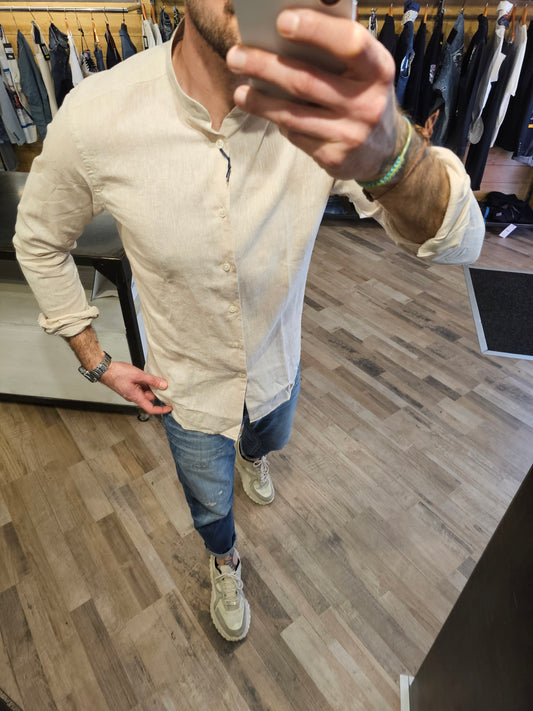 CAMICIA LINO SABBIA COREANA
