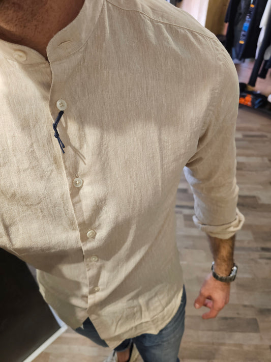 CAMICIA LINO SABBIA COREANA