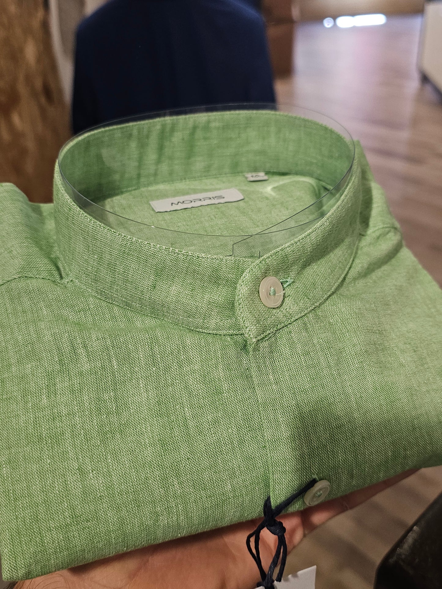 CAMICIA LINO VERDE ERBA COREANA