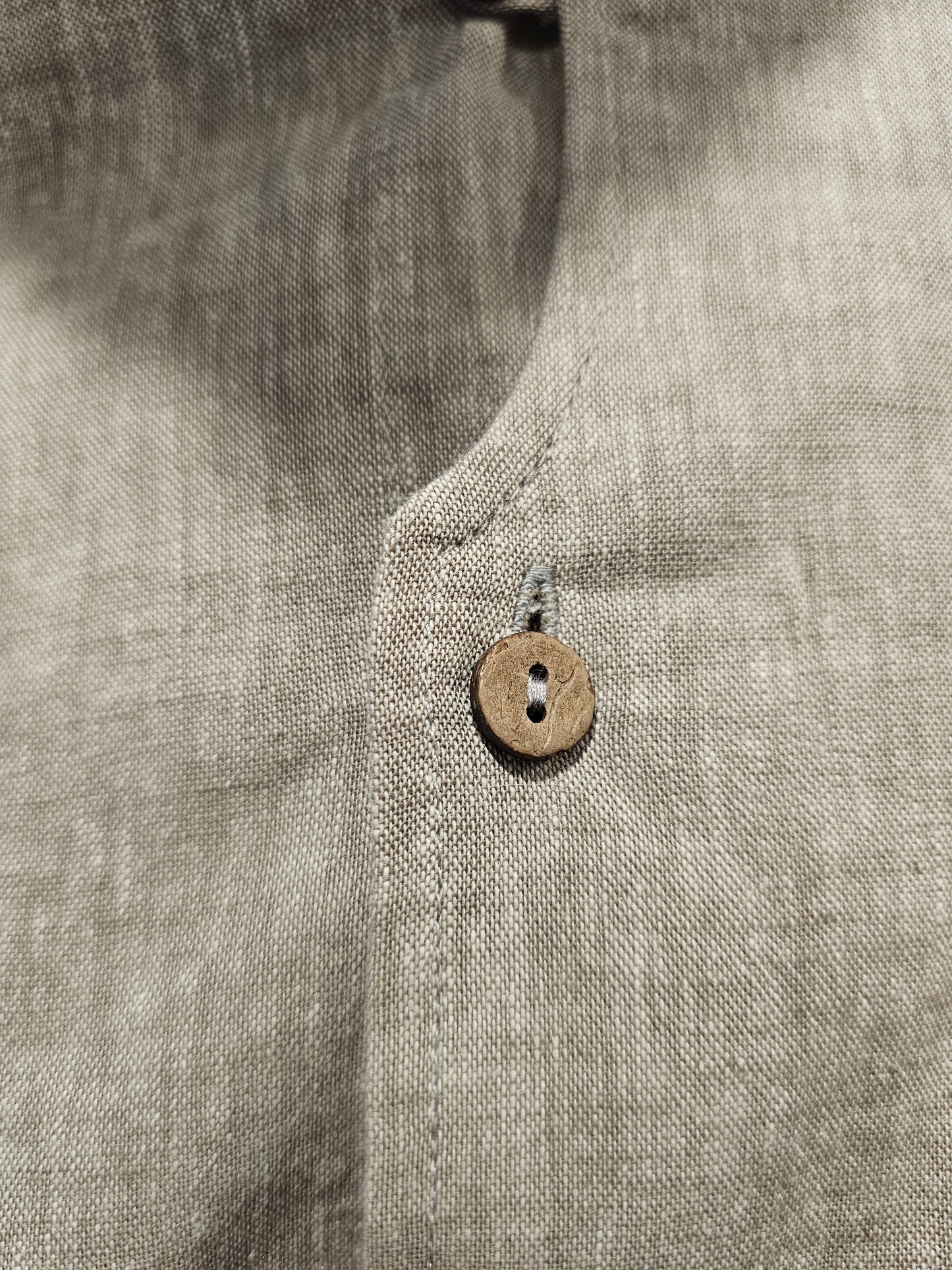 CAMICIA COREANA LINO BOTTONI LEGNO