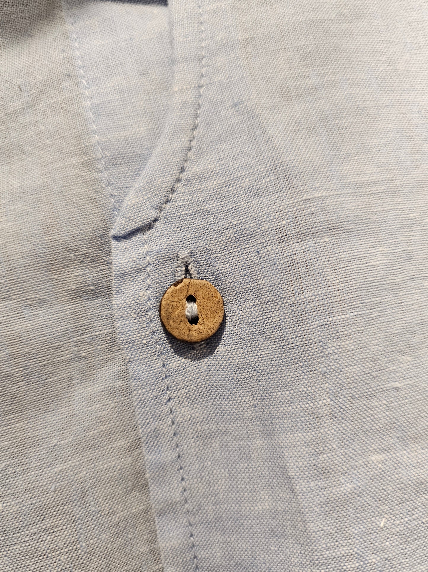 CAMICIA LINO COREANA BOTTONI IN LEGNO