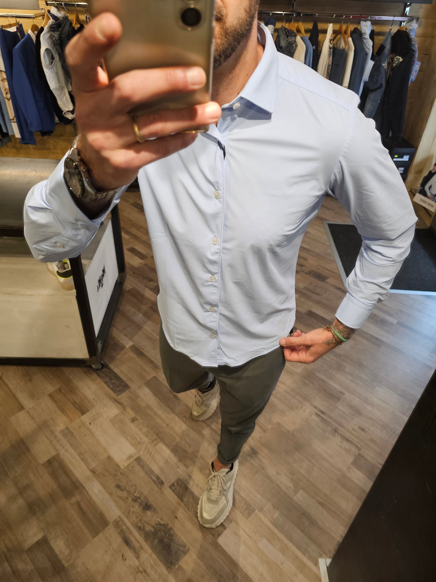 CAMICIA CIELO PERFORMANCE NO STIRO