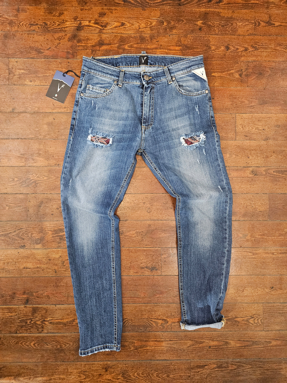 JEANS TASCA A CONTRASTO