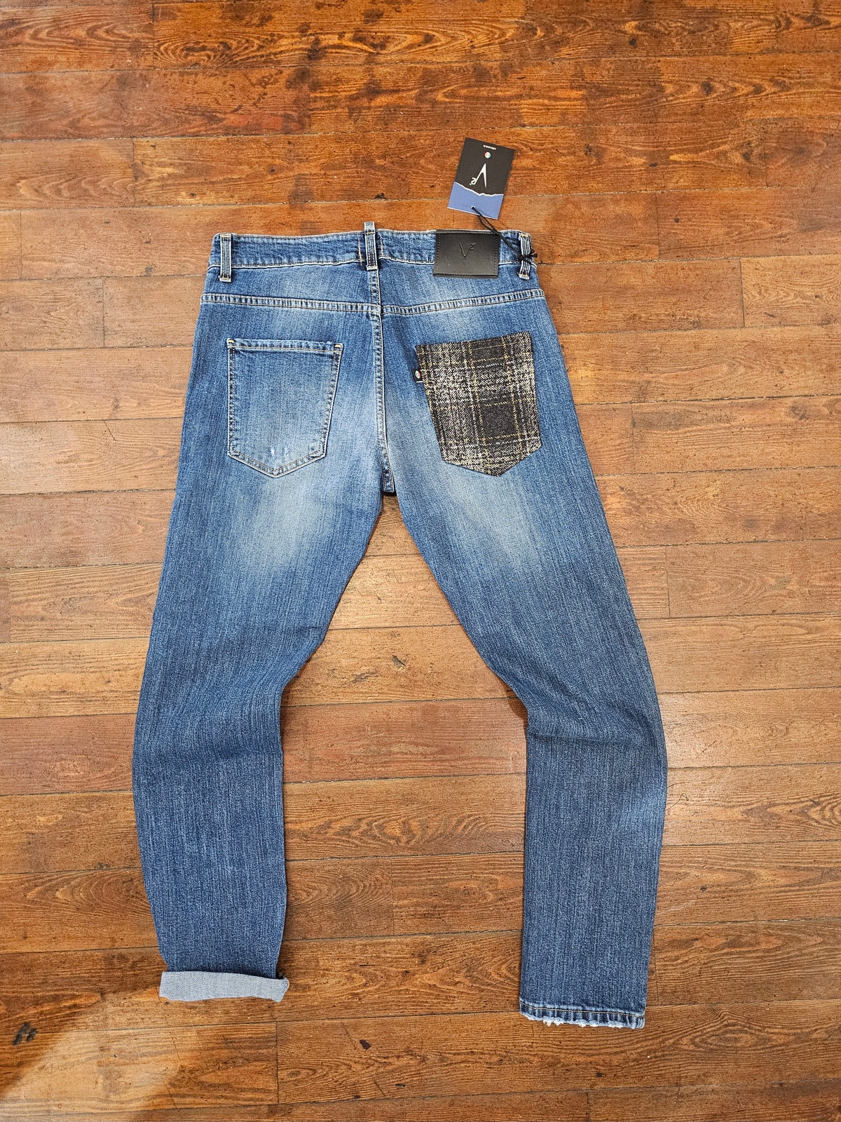 JEANS TASCA A CONTRASTO