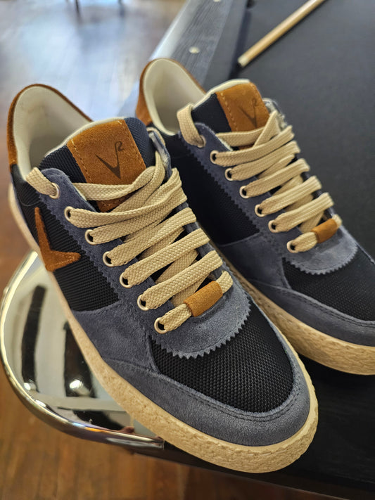 SNEAKERS ATENA AZZURRA INSERTI CUOIO