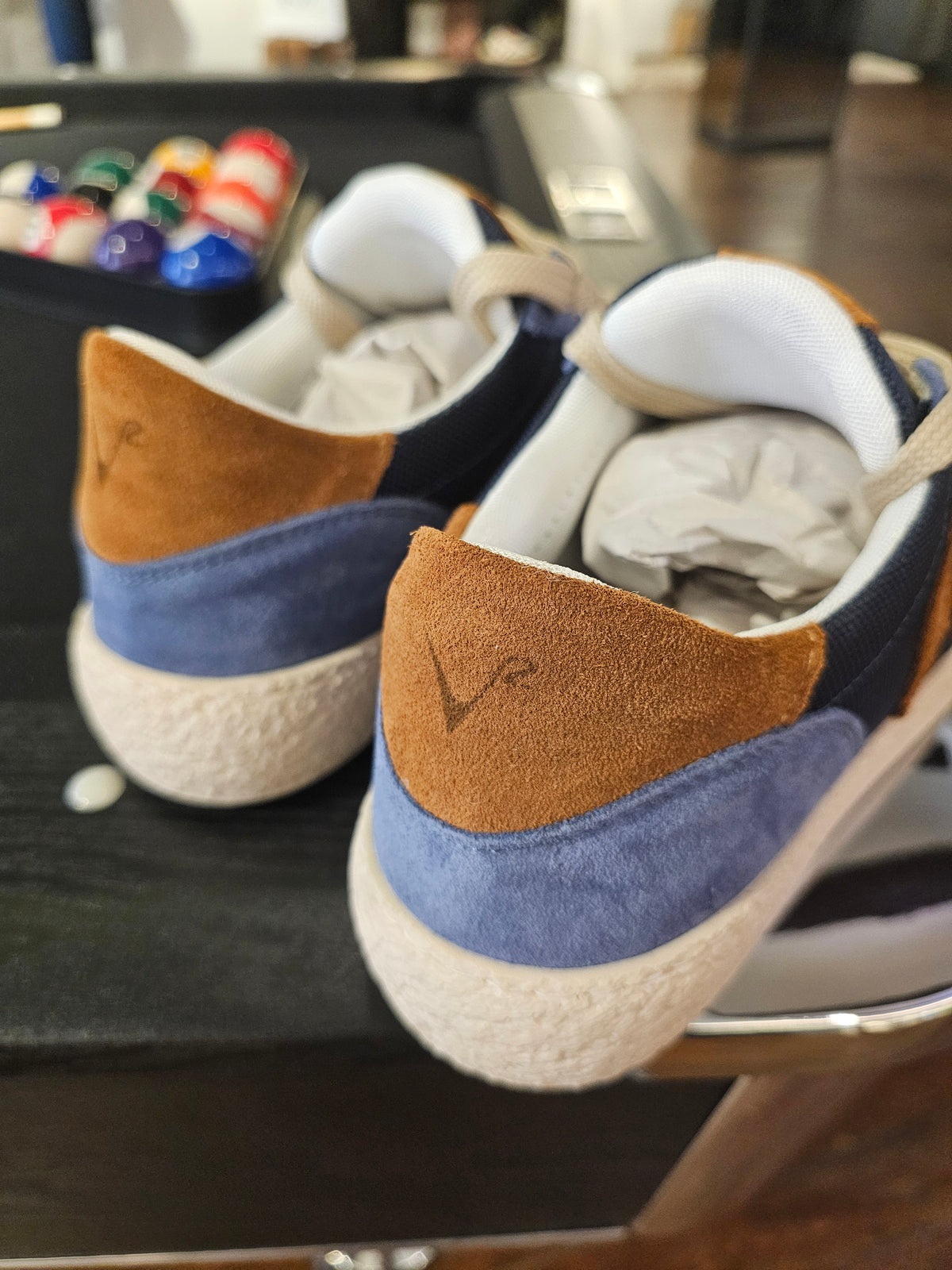 SNEAKERS ATENA AZZURRA INSERTI CUOIO