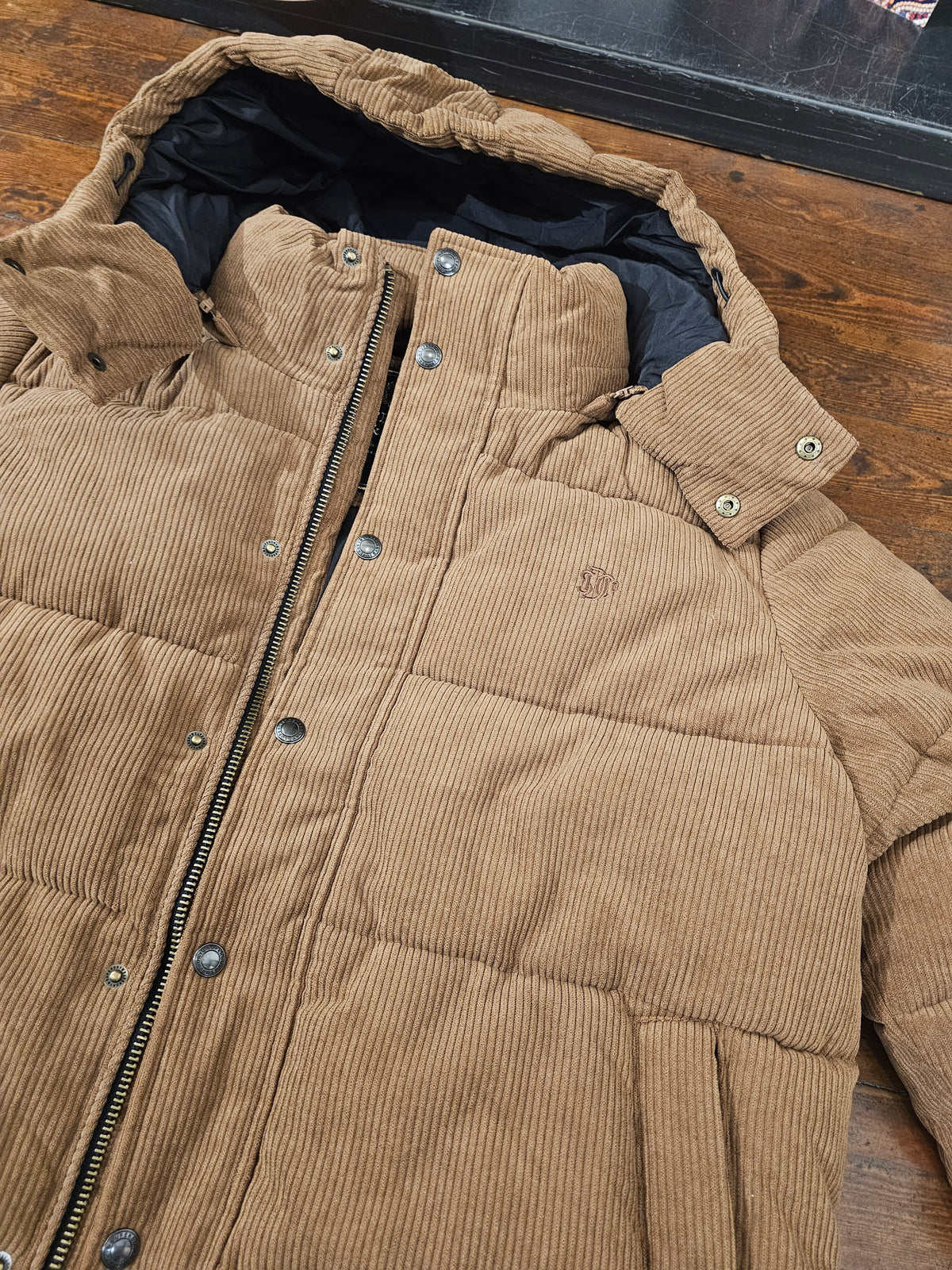 GIUBBINO PUFFER VELLUTO COSTE BROWN