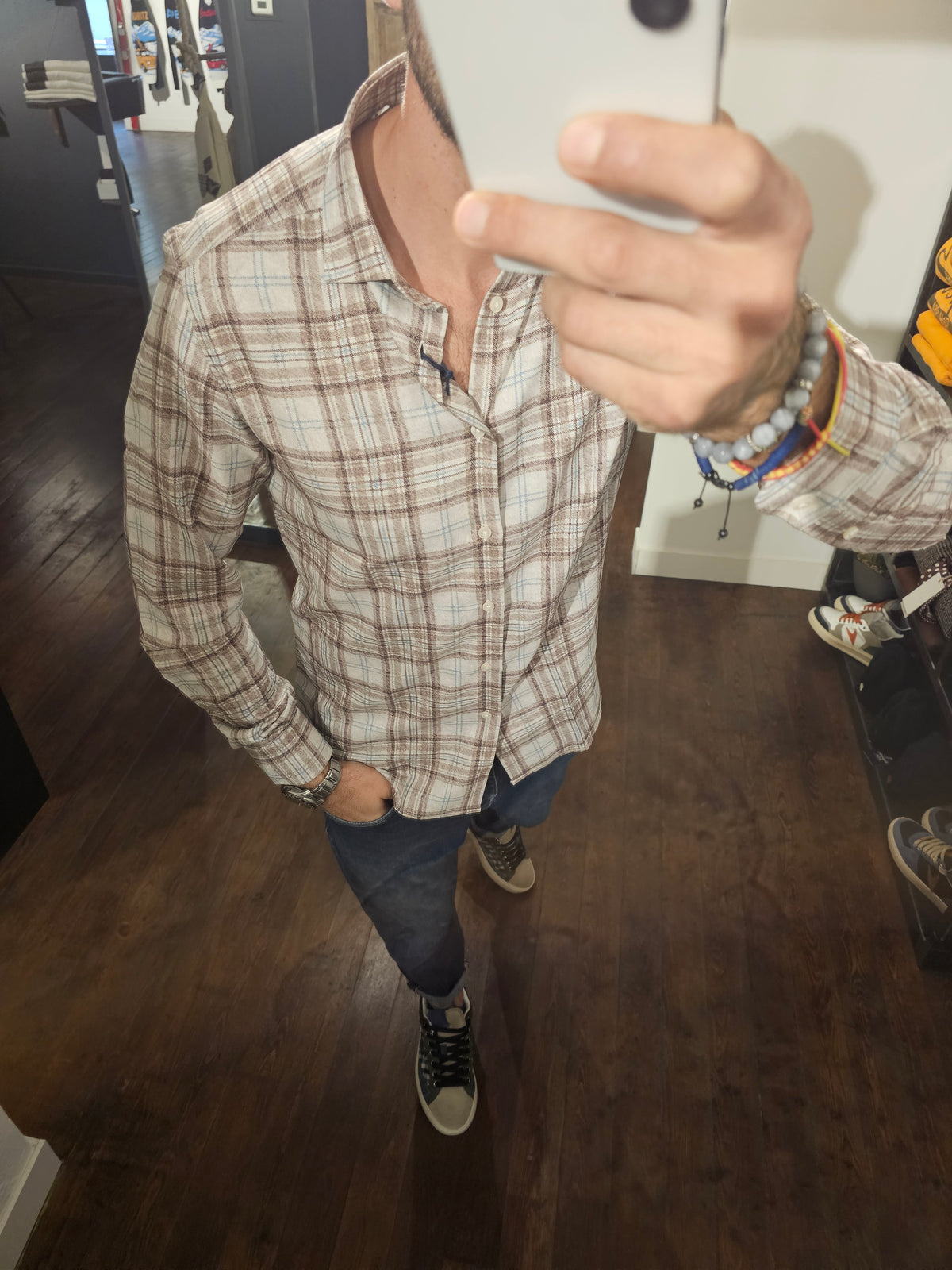 CAMICIA CHECK DOPPIA STAMPA