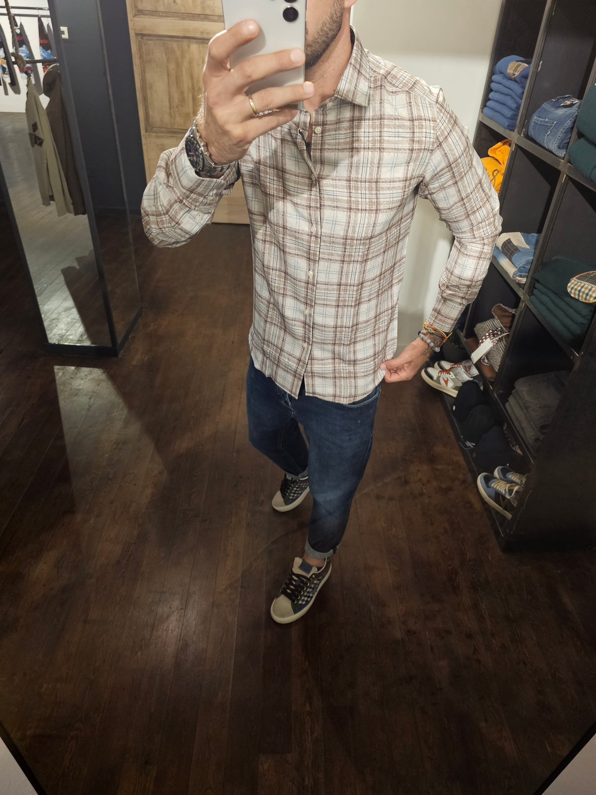 CAMICIA CHECK DOPPIA STAMPA