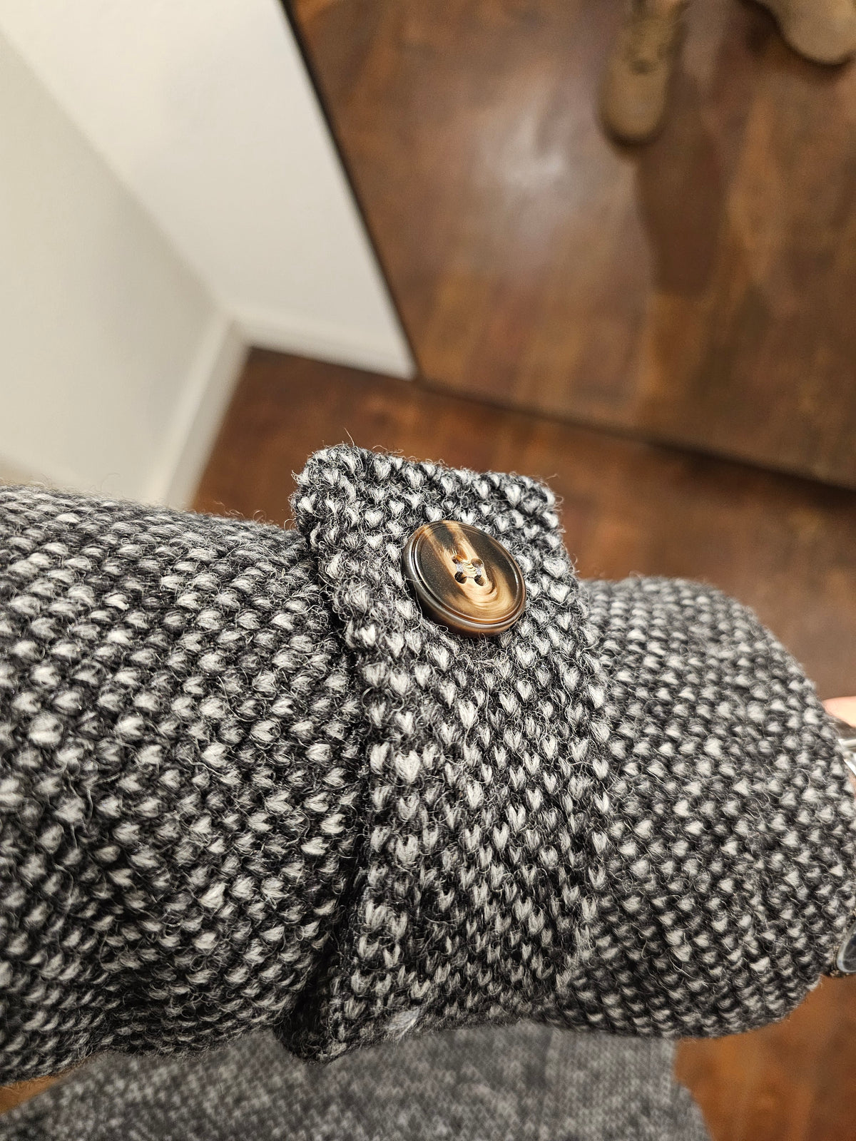 PARKA PUNTO RISO NERO/GRIGIO