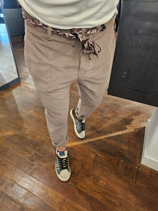 PANTALONE CHINO CROPPED VELLUTO