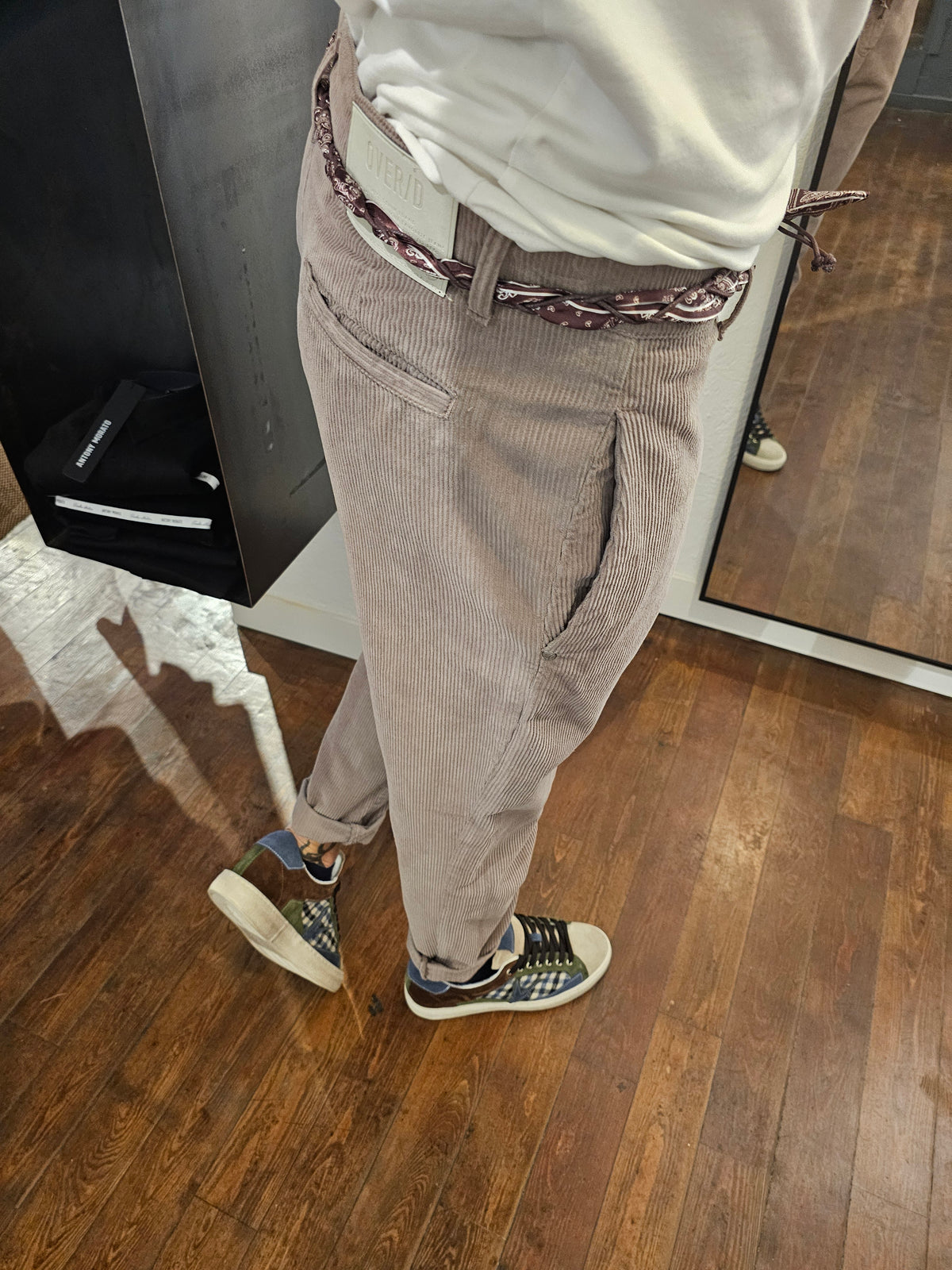 PANTALONE CHINO CROPPED VELLUTO