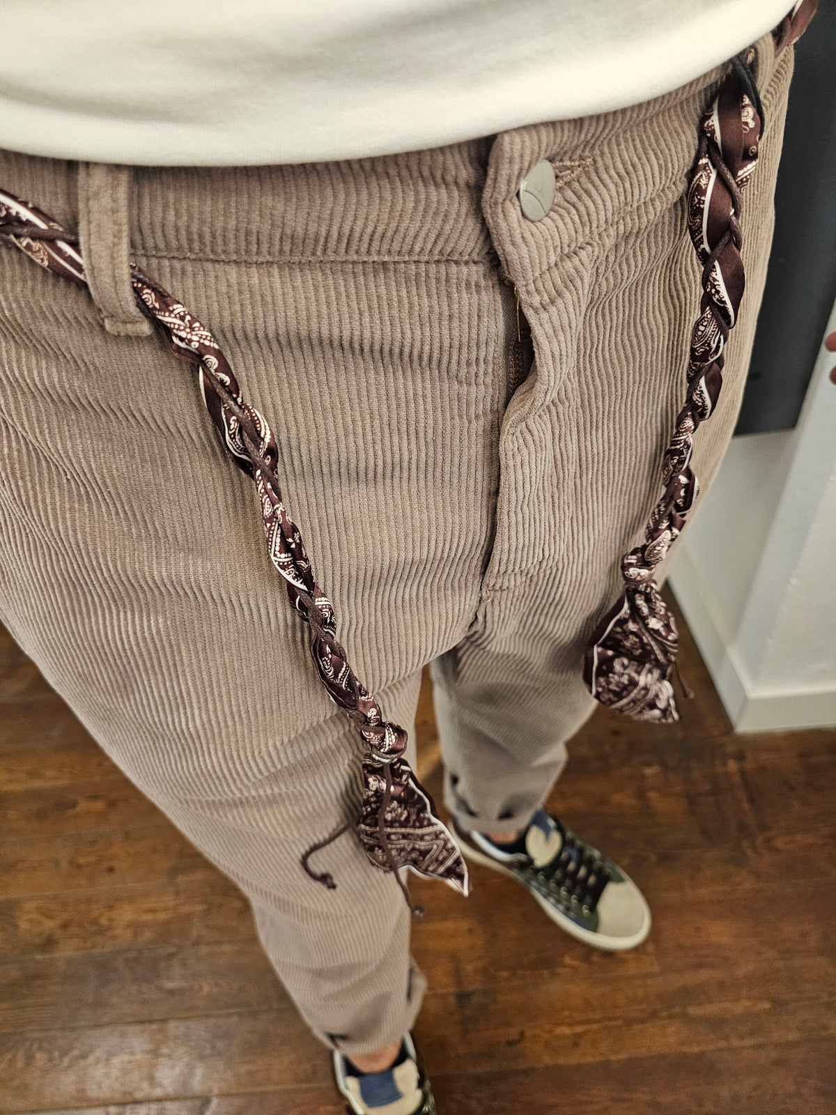 PANTALONE CHINO CROPPED VELLUTO