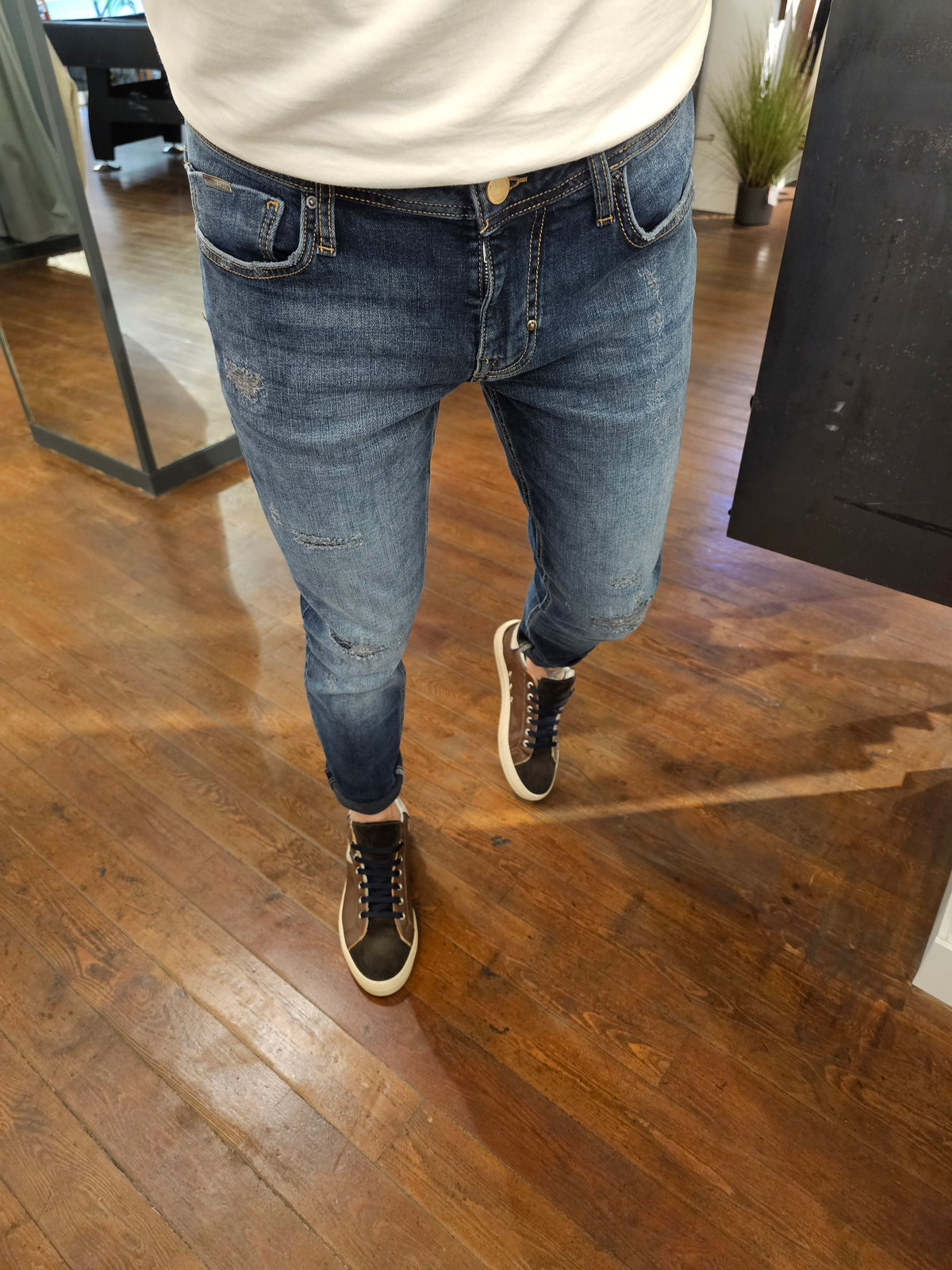 JEANS OZZY TAPPERD GOLD BLU