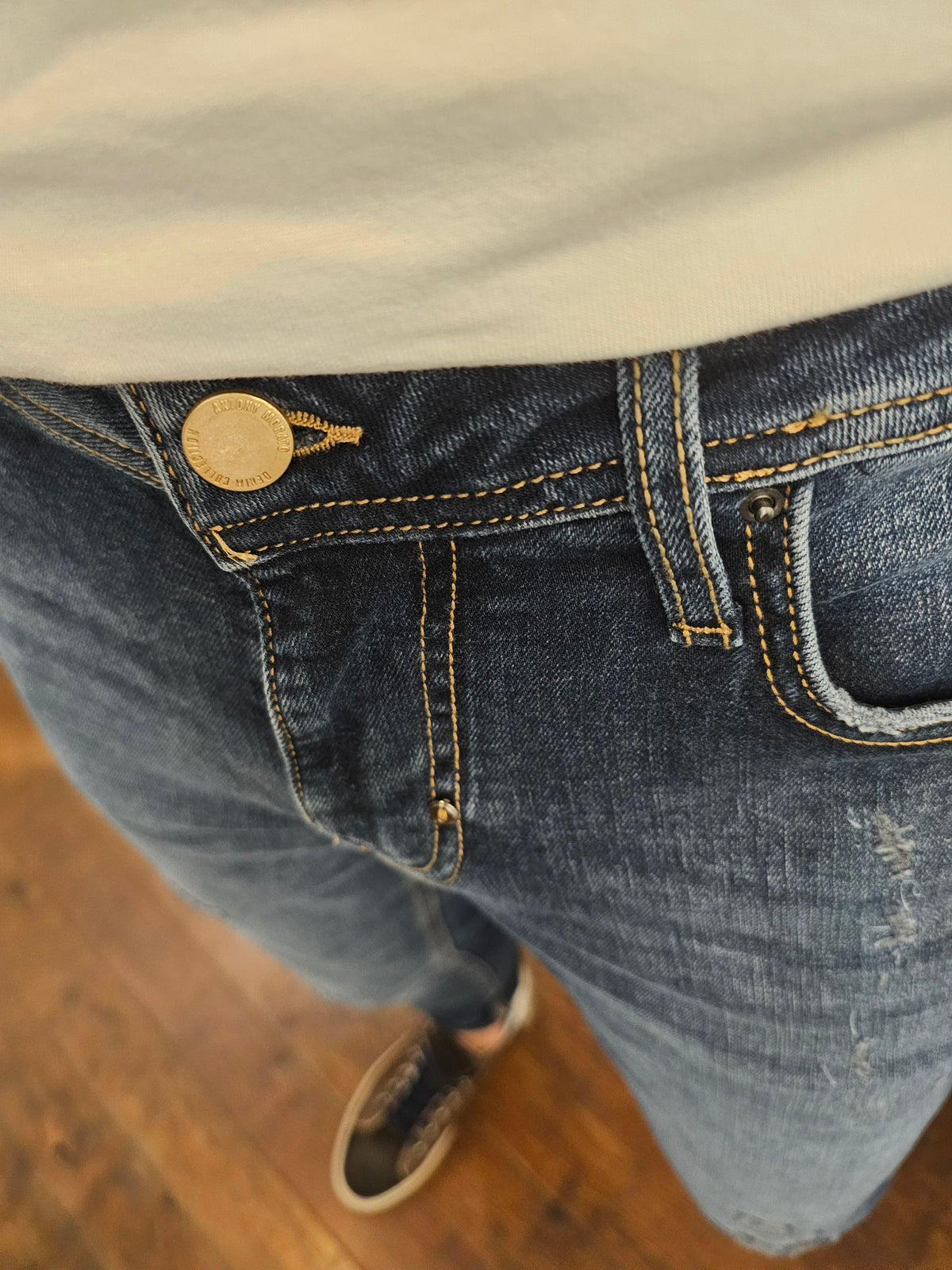 JEANS OZZY TAPPERD GOLD BLU