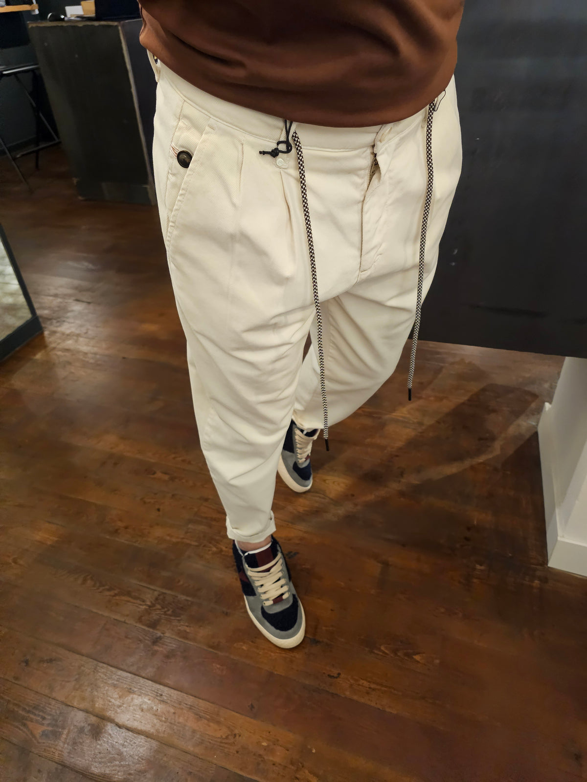 PANTALONE CHINO CROPPED PANNA