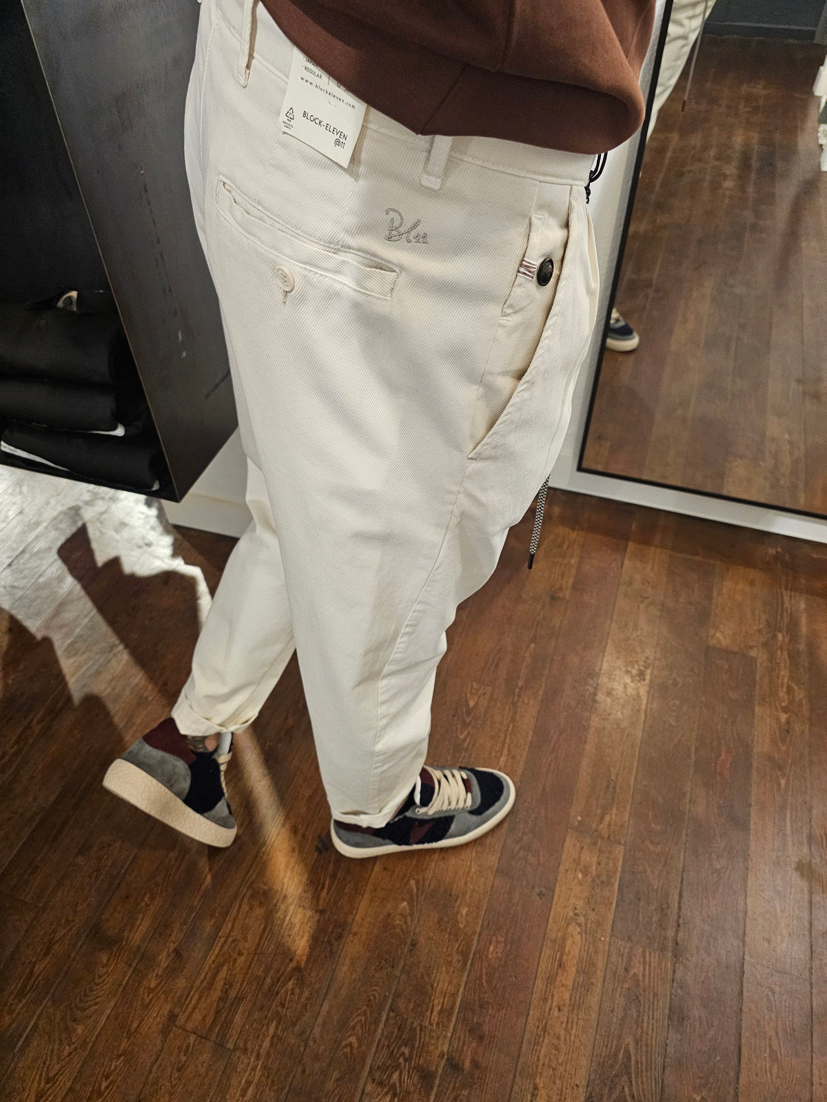 PANTALONE CHINO CROPPED PANNA