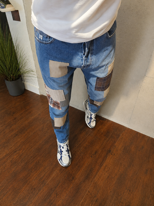 JEANS CROPPED TOPPE CUCITE