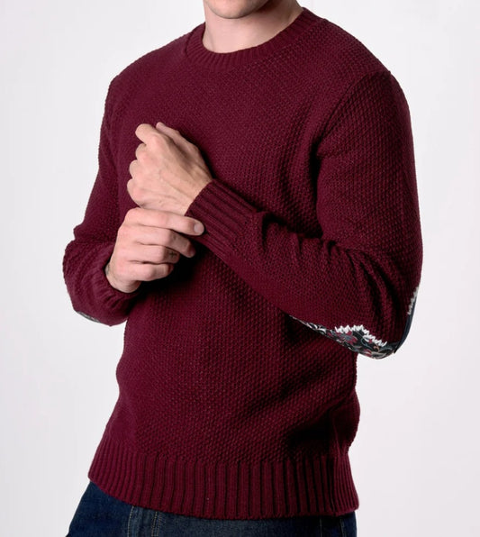 MAGLIA PUNTO RISO BORDEAUX CON TOPPE