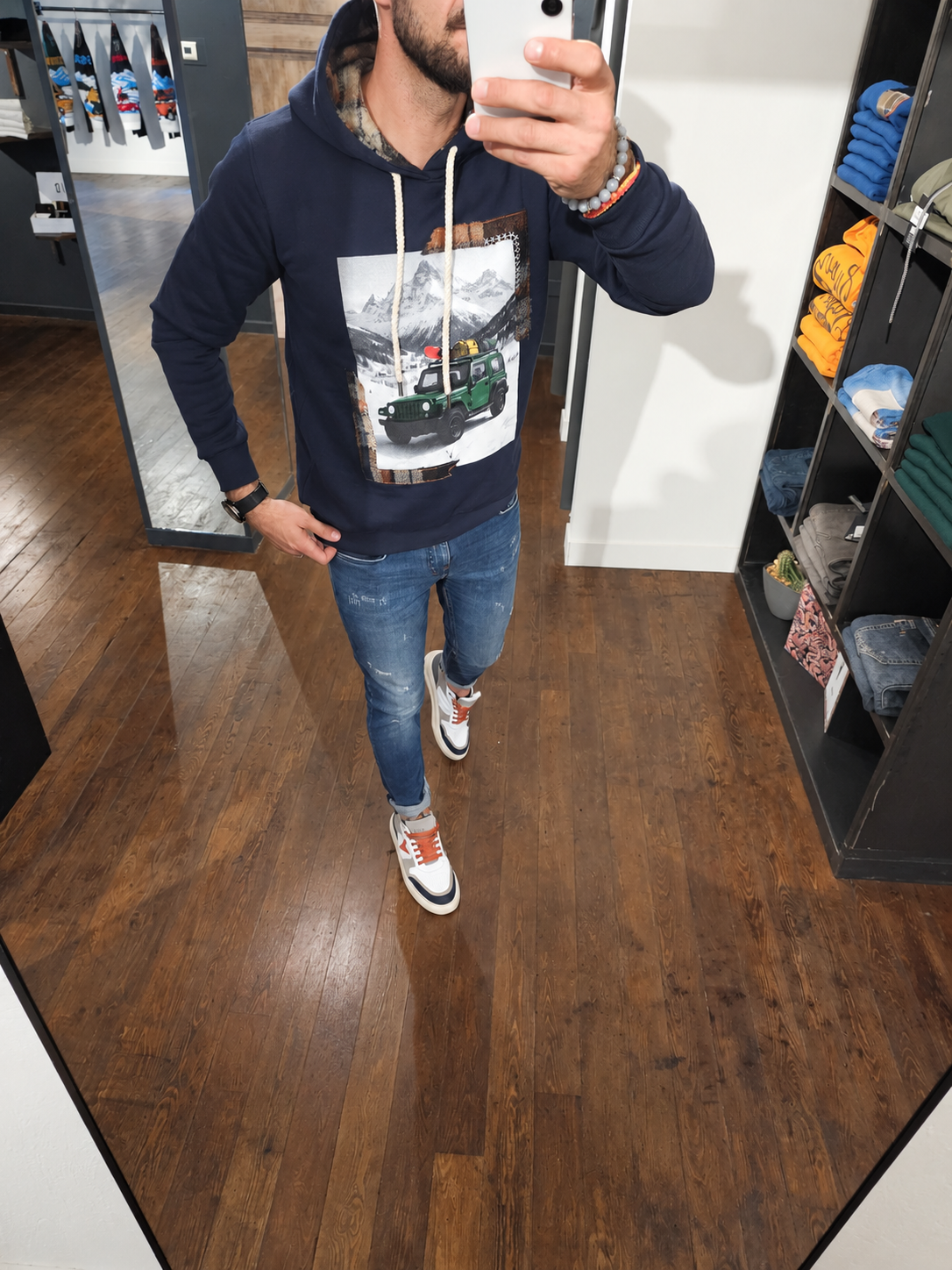 FELPA JEEP BLU RICAMI