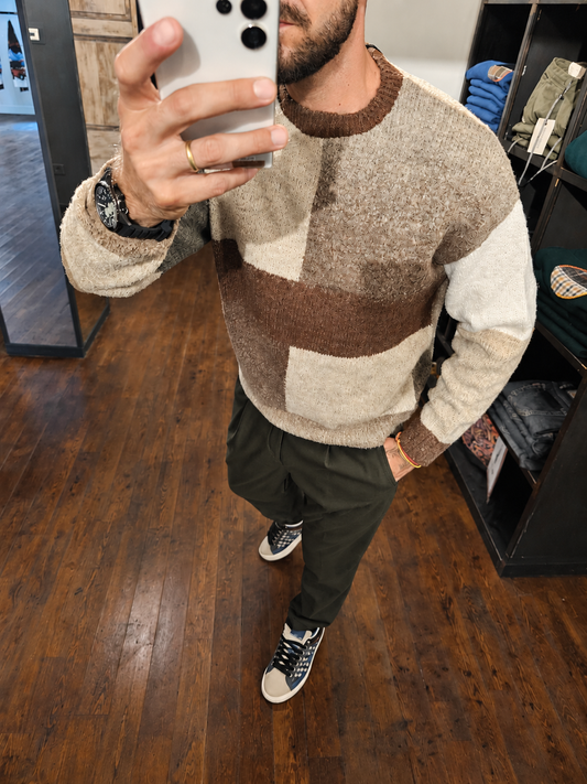 MAGLIA BLOCK INTARSIO