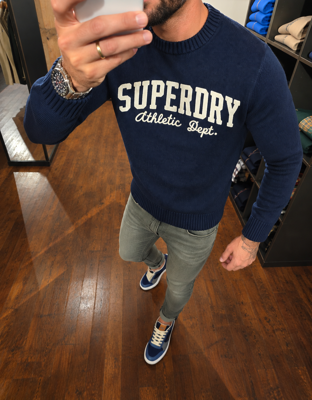 MAGLIONCINO BLU SUPERDRY JAPAN
