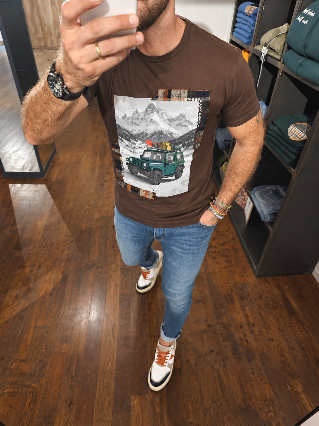 T-SHIRT JEEP MORO RICAMI