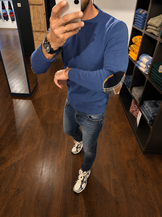 MAGLIA PATCHWORK GOMITI POLVERE