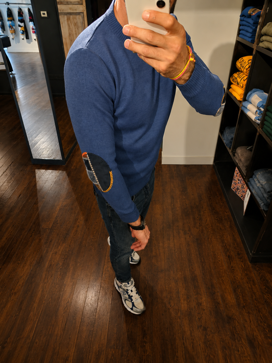 MAGLIA PATCHWORK GOMITI POLVERE