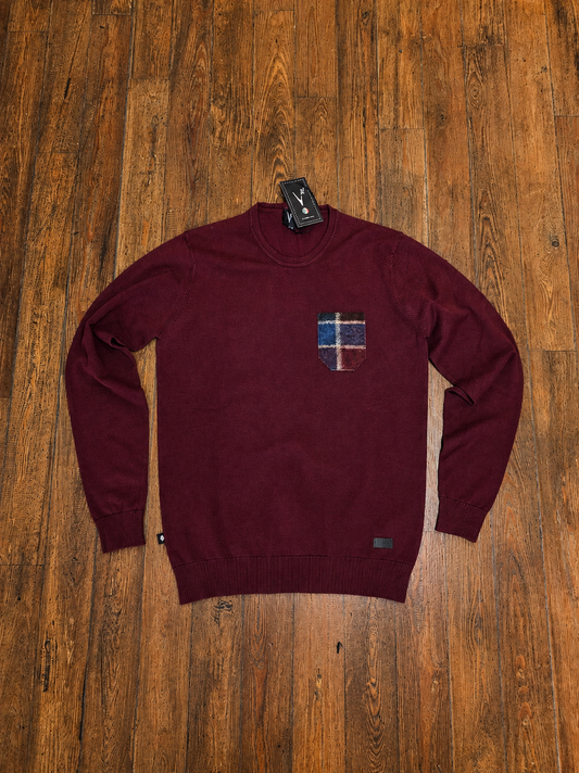 MAGLIONCINO BORDEAUX TASCHINO A CONTRASTO