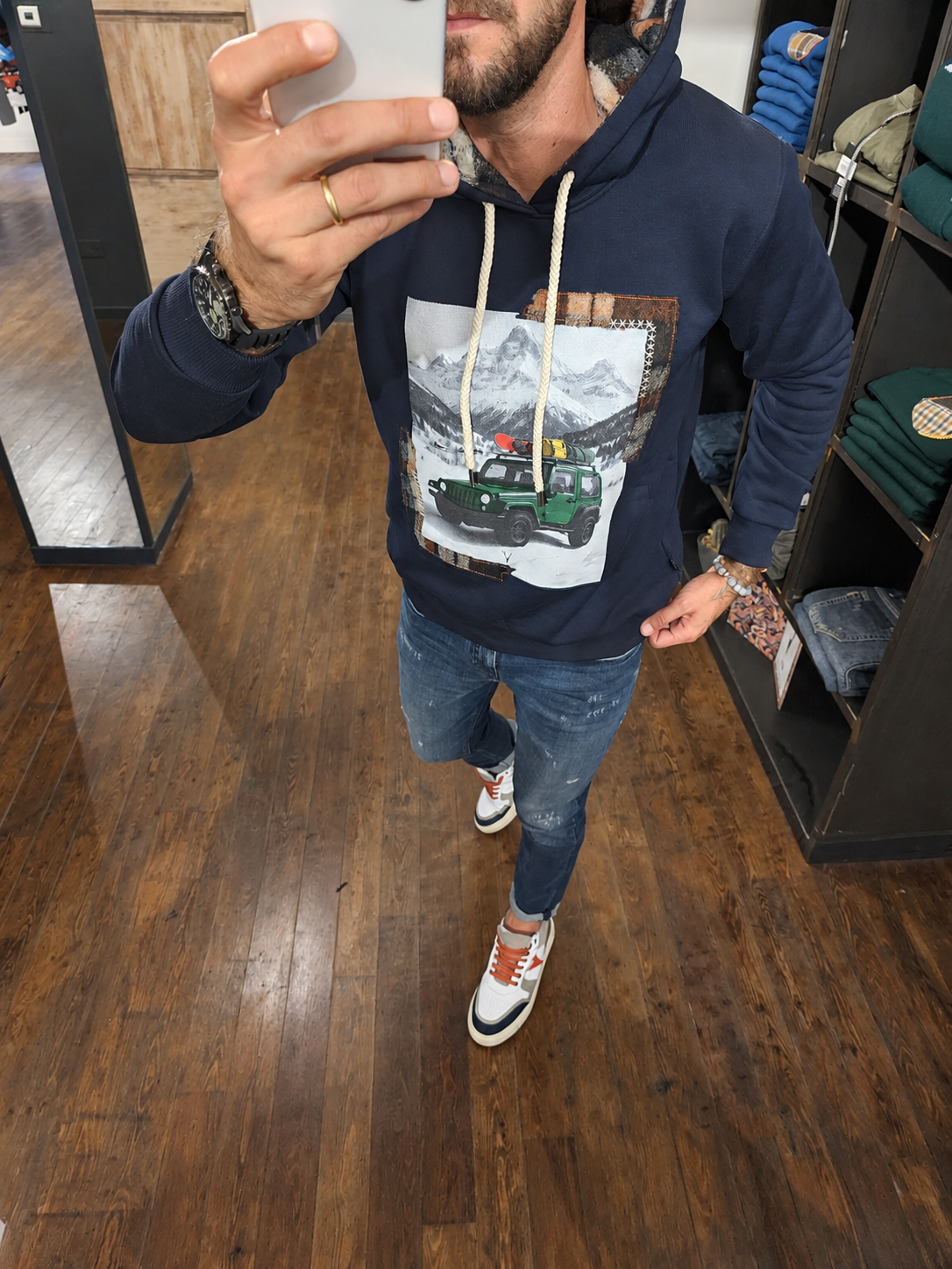 FELPA JEEP BLU RICAMI
