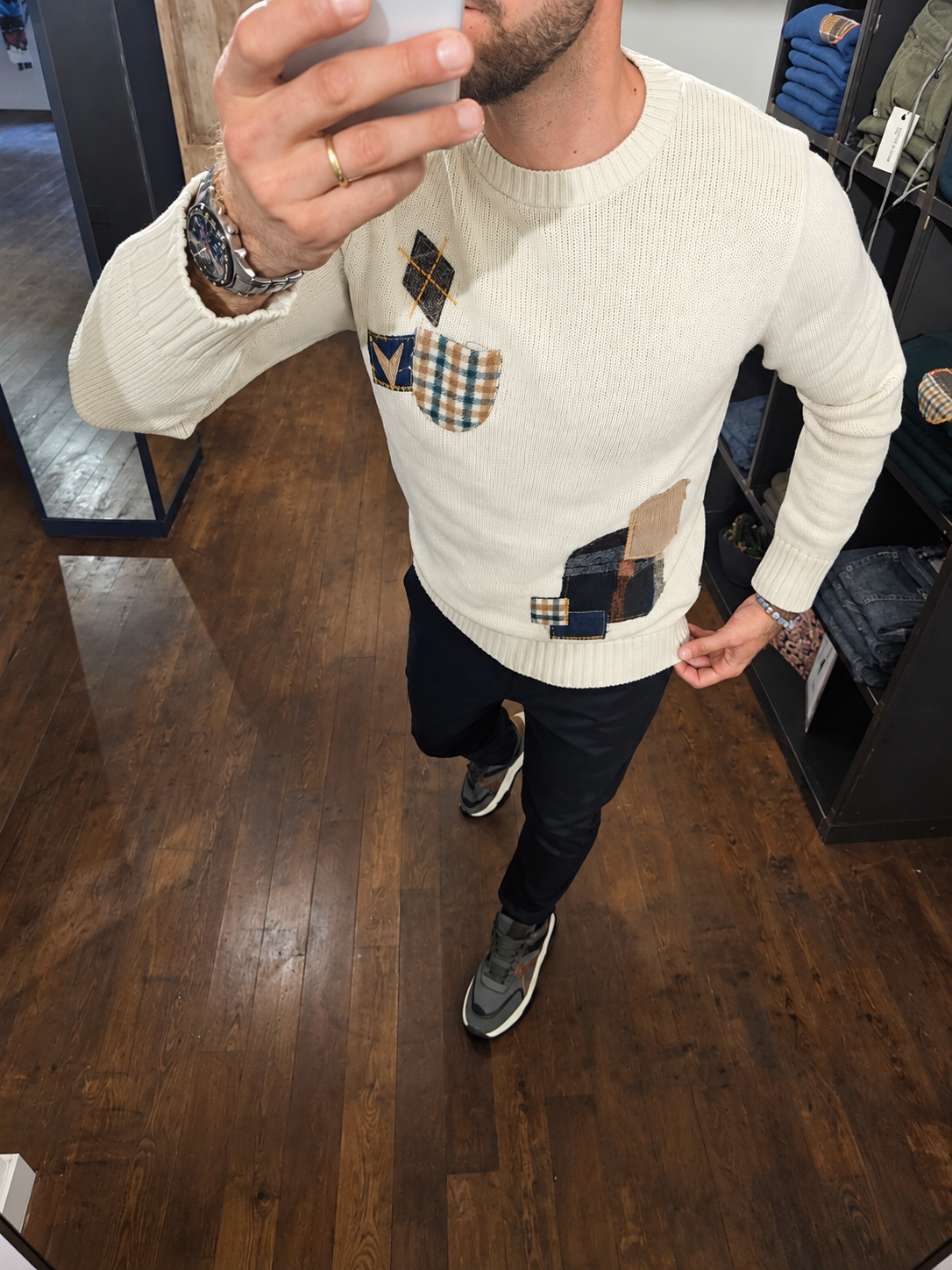 MAGLIONE BURRO MULTIPATCH
