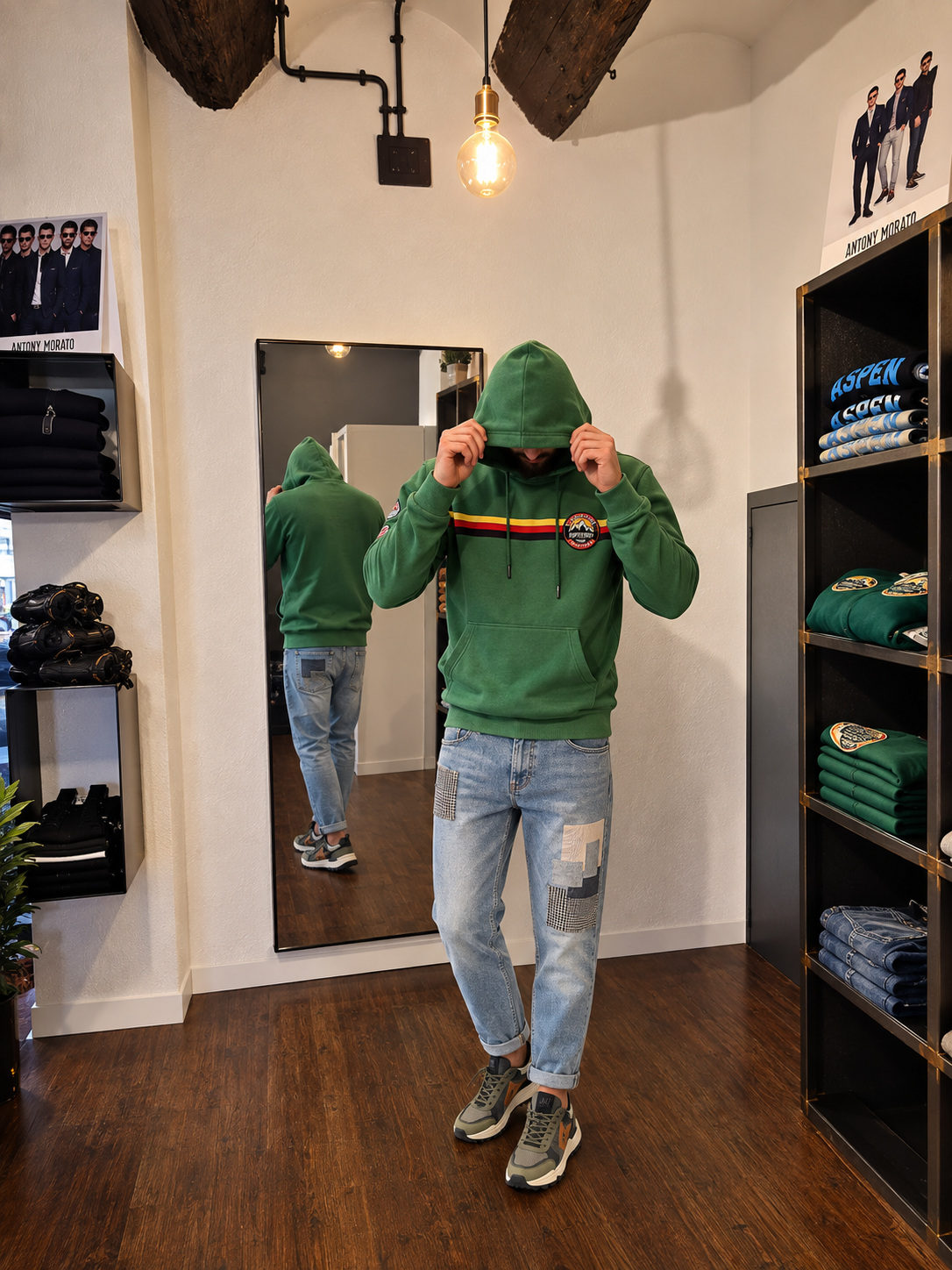 FELPA SUPERDRY BOSTON GREEN