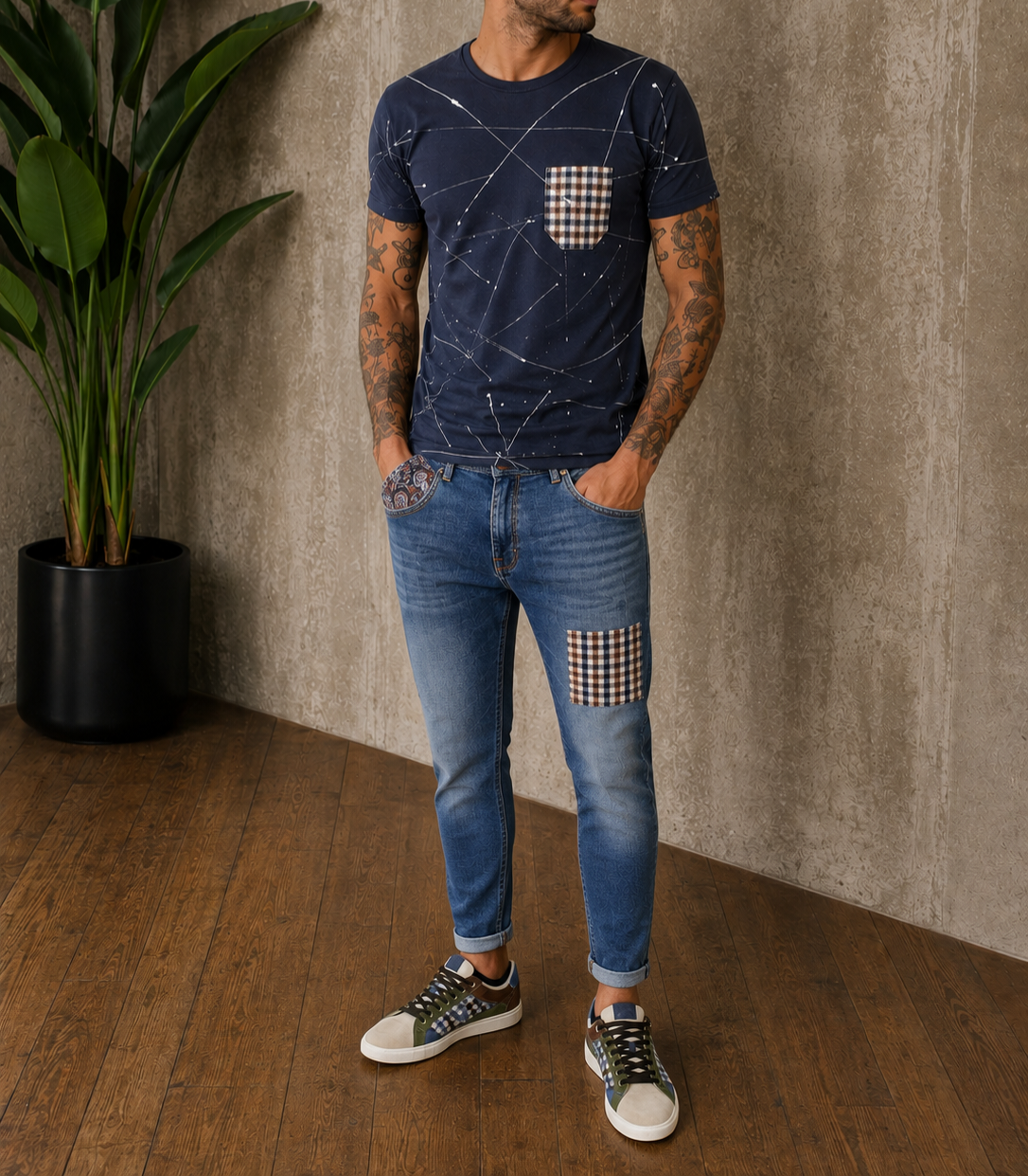 T-SHIRT TASCA E VERNICE