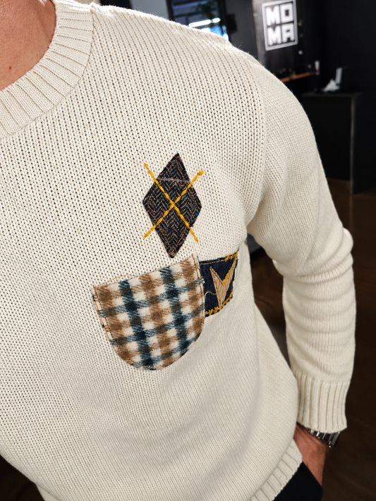MAGLIONE BURRO MULTIPATCH