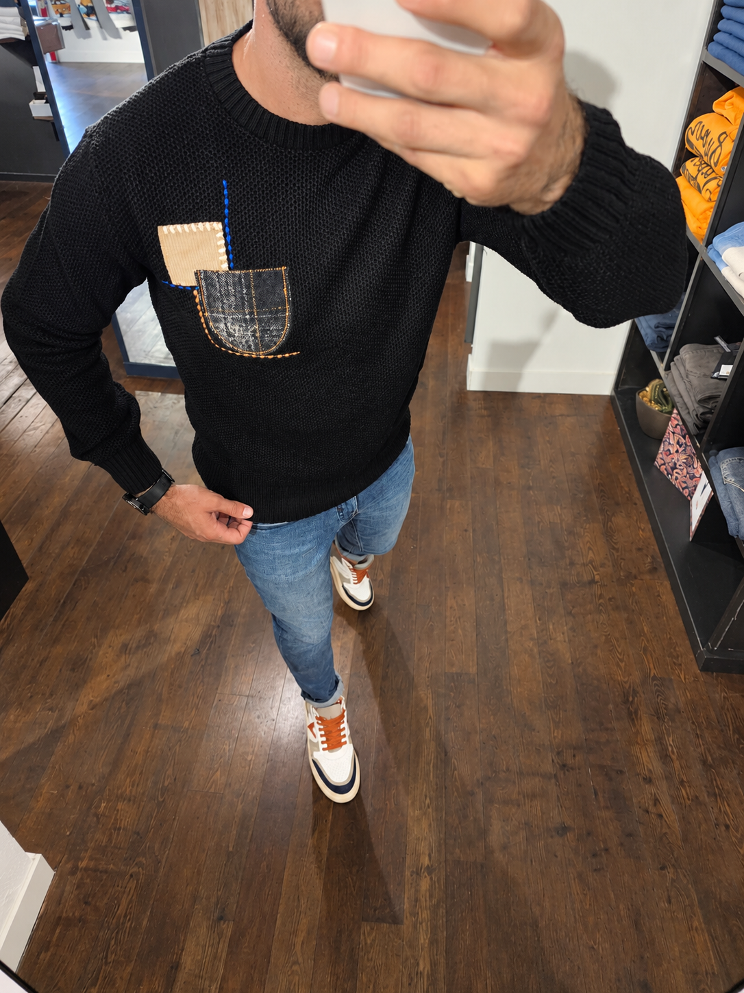 MAGLIA OCCHIO PERNICE NERA