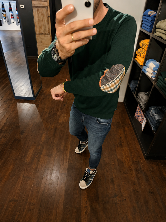MAGLIA PATCHWORK GOMITI BOTTIGLIA