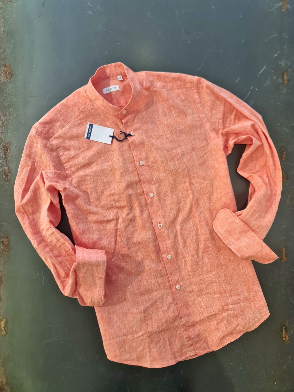 CAMICIA LINO SALMONE TINTA A FREDDO - immagine 4